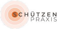 a logo with text and circles for our schuetzenpraxis in Munich