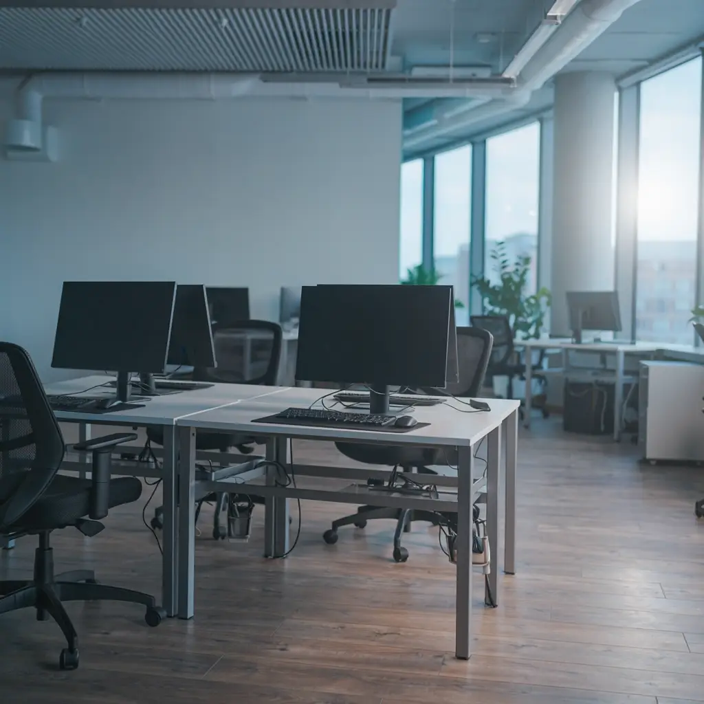Modernes Büro mit Bildschirmarbeitsplätzen – G37-Vorsorge und betriebsärztliche Betreuung